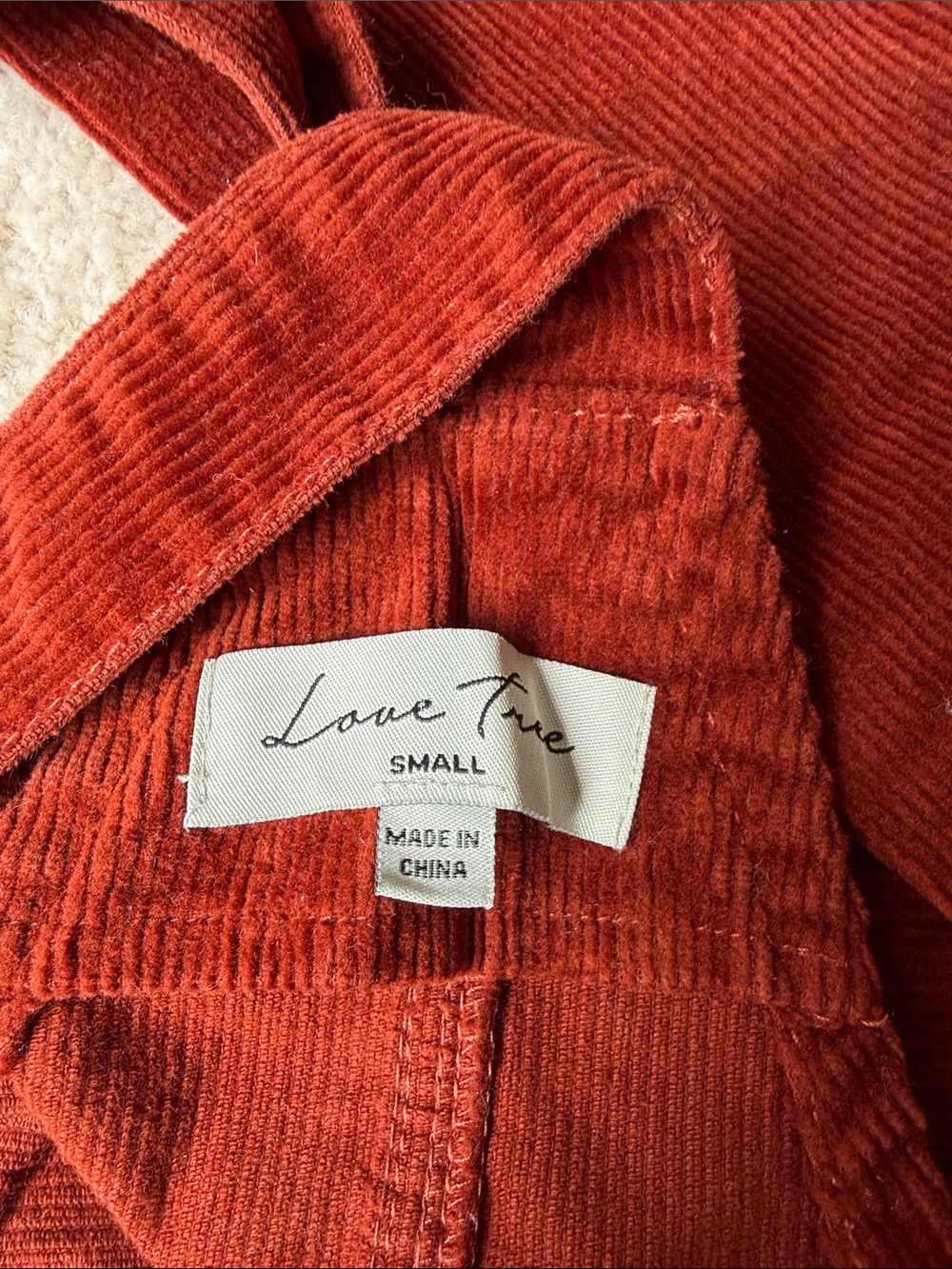 Love Tree Corduroy Overalls in Deep Rust Red - Picture 3 of 7